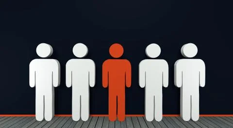 Concept: dropping off of crowd with people, Stock Illustration