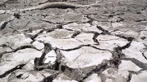 Concept of drought Soil cracked Dry fractured soil drought on lake river sea 動画素材 334030003
