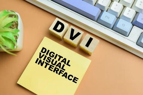 Concept of DVI - Digital Visual Interface write on sticky notes Stock Photos