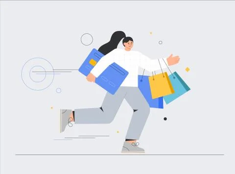Concept of E-commerce and online shopping for bannerd, advertising, app, landing Stock Illustration