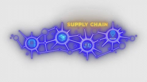 Concept of E-commerce, delivery and logistic chain sign. Freight supplier symbol Stock Footage 287845585