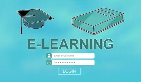 Concept of e-learning Illustrazione stock