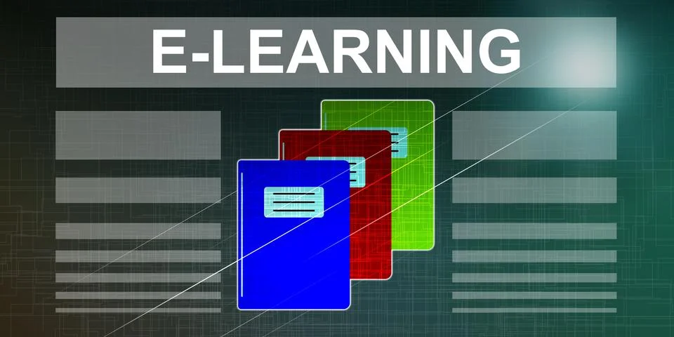 Concept of e-learning Illustrazione stock