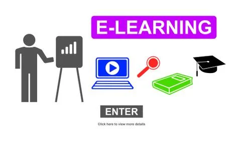 Concept of e-learning Illustrazione stock