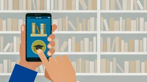 Concept of e-learning Stockillustratie
