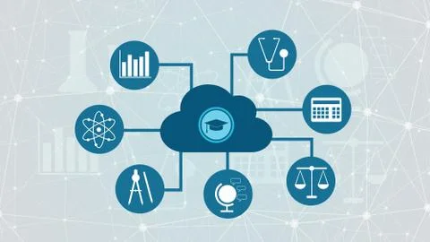 Concept of e-learning Stock Illustration