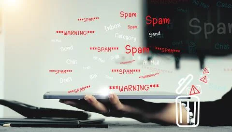 Concept of e-mail and computer viruses. Review the concepts of internet sec.. Stock Photos