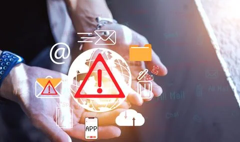 Concept of e-mail and computer viruses. Review the concepts of internet sec.. Stock Photos