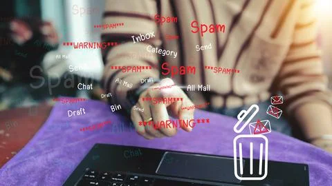 Concept of e-mail and computer viruses. Review the concepts of internet sec.. Stock Photos