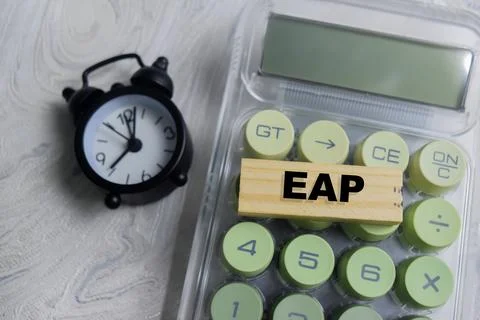 Concept of EAP - Employee Assistance Program with on wooden letter blocks. 写真素材