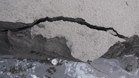 Concept of earthquake effects on sand cliffs. Stock Footage 228143355