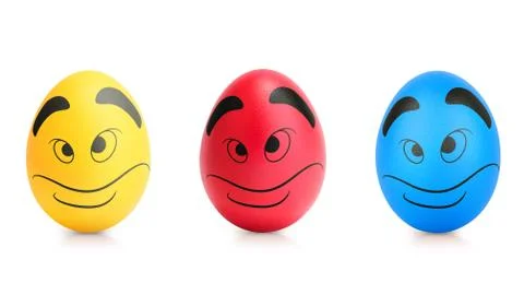 Concept of Easter egg with emotions faces isolated Stockillustratie