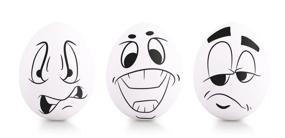 Concept of Easter egg with emotions faces isolated Illustrazione stock