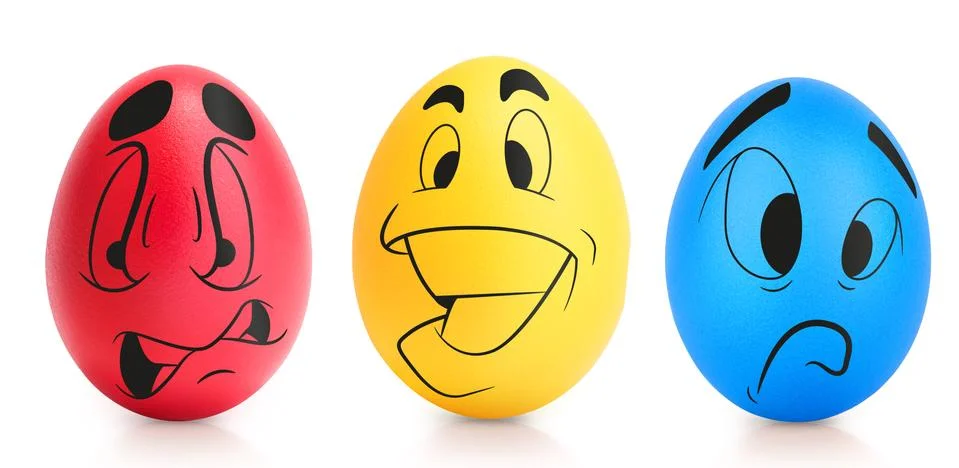 Concept of Easter egg with emotions faces isolated Illustrazione stock