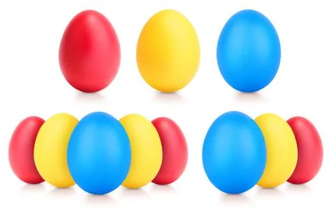 Concept of Easter multi color eggs on white Illustrazione stock