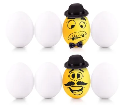 Concept of Easter white and gold eggs in box 스톡 일러스트