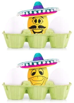Concept of Easter white and gold eggs in box 스톡 일러스트