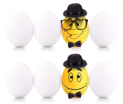 Concept of Easter white and gold eggs in box Stock Illustration