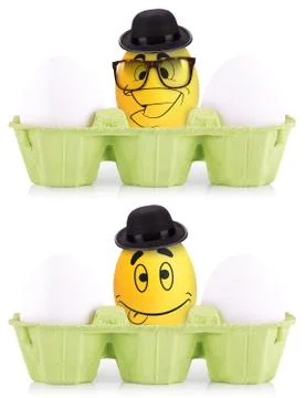 Concept of Easter white and gold eggs in box 스톡 일러스트