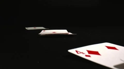 Concept of Easy Card Tricks, and Cool Card Tricks. Front sides of falling on Stock Footage 144383948