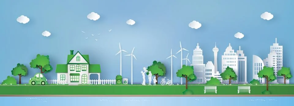 Concept of Eco friendly and save the earth. Stock Illustration