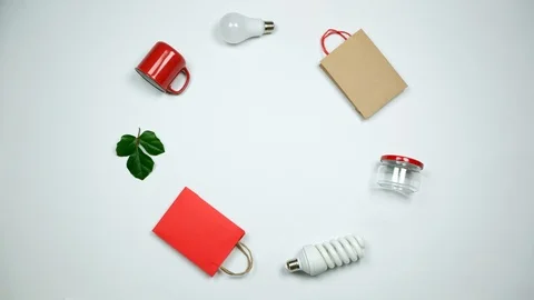 Concept of eco friendly products. Stop motion Video stock 124011078