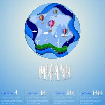 Concept of eco friendly save the world and environment,green energy nature la Illustrazione stock