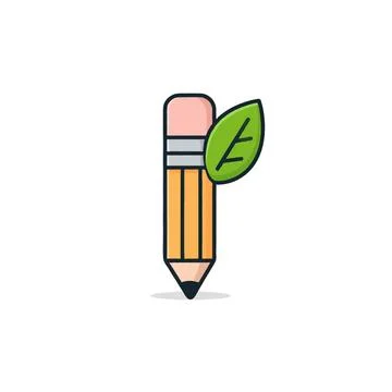 Concept of ecological writing and creative sustainability with a pencil and.. Stock Illustration