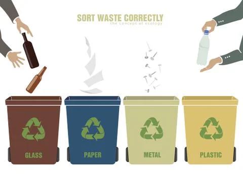 Concept of ecology and correct sorting Stock Illustration