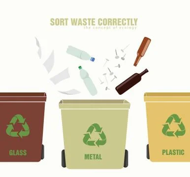 Concept of ecology and correct sorting Stock Illustration