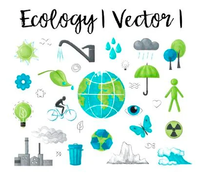 Concept of ecology and saving earth environment problem Stock Illustration