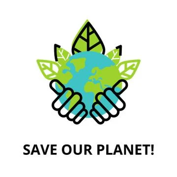 Concept of ecology and saving our planet Stock Illustration