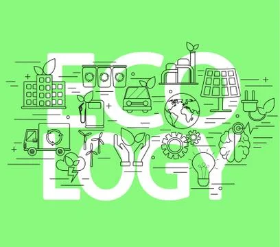 Concept of ecology. Illustrazione stock