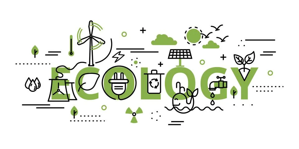 Concept of ecology problem Illustrazione stock