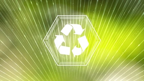 Concept ecology recycle symbol loop motion animation Video stock 341434558