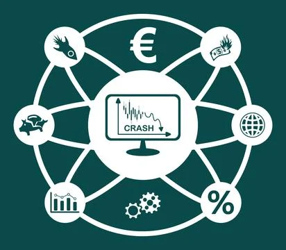 Concept of economic crash Stock Illustration