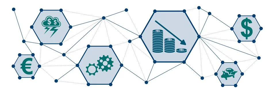 Concept of economic crash Stock Illustration