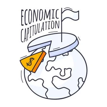 The concept of an economic crisis. Vector illustration is hand-drawn in doodl Stock Illustration