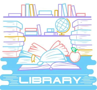 Concept of education  library Stock Illustration