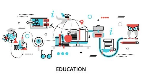 Concept of education process Stock Illustration