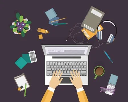 Concept of education process on workplace Stock-Illustration