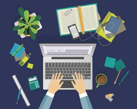 Concept of education process on workplace Illustrazione stock