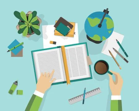 Concept of education process on workplace Stock Illustration