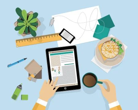 Concept of education process on workplace Stock Illustration