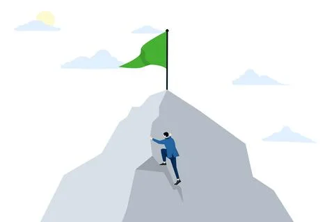 Concept of effort or persistence to achieve goals or achievement success Stock Illustration