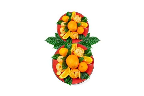 The concept of the eighth of March fresh fruit on the plate. Stock Photos