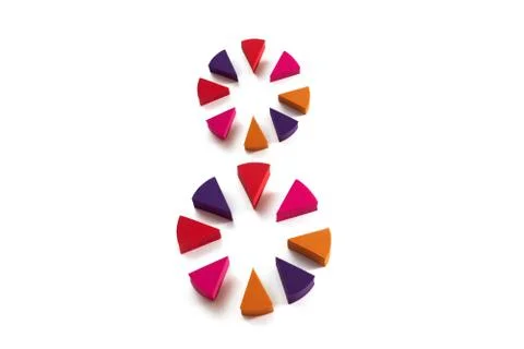 The concept of the eighth of March, a set of objects for makeup sponge. Stock Photos