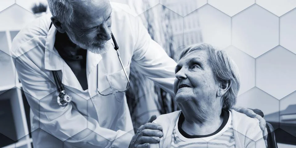 Concept of elderly support, geometric pattern Stock-Fotos