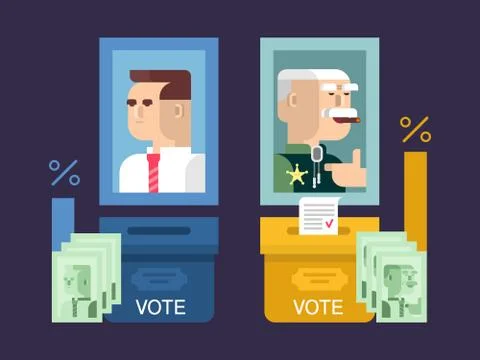 Concept elections design flat Stock Illustration
