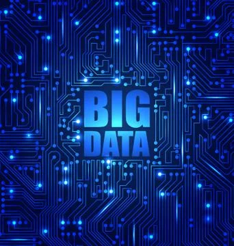 Concept of Electrical Circuit with Big Data - 4V Visualization. Mining Database Stock Illustration